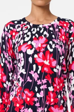 Floral Long Sleeve Scoop Neck Top
