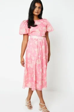 Floral Organza Puff Sleeve Top