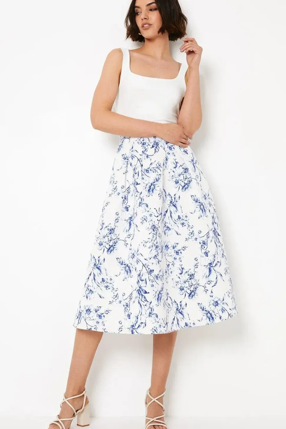 Floral Ottoman Twill Maxi Skirt