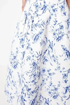 Floral Ottoman Twill Maxi Skirt