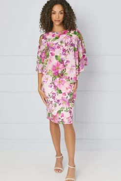 Floral Overlay Pencil Dress