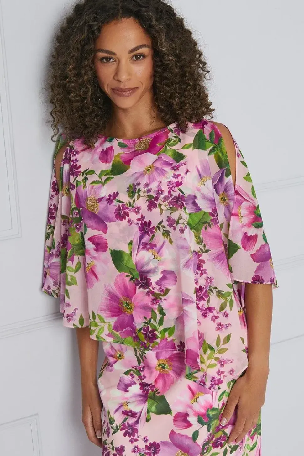 Floral Overlay Pencil Dress