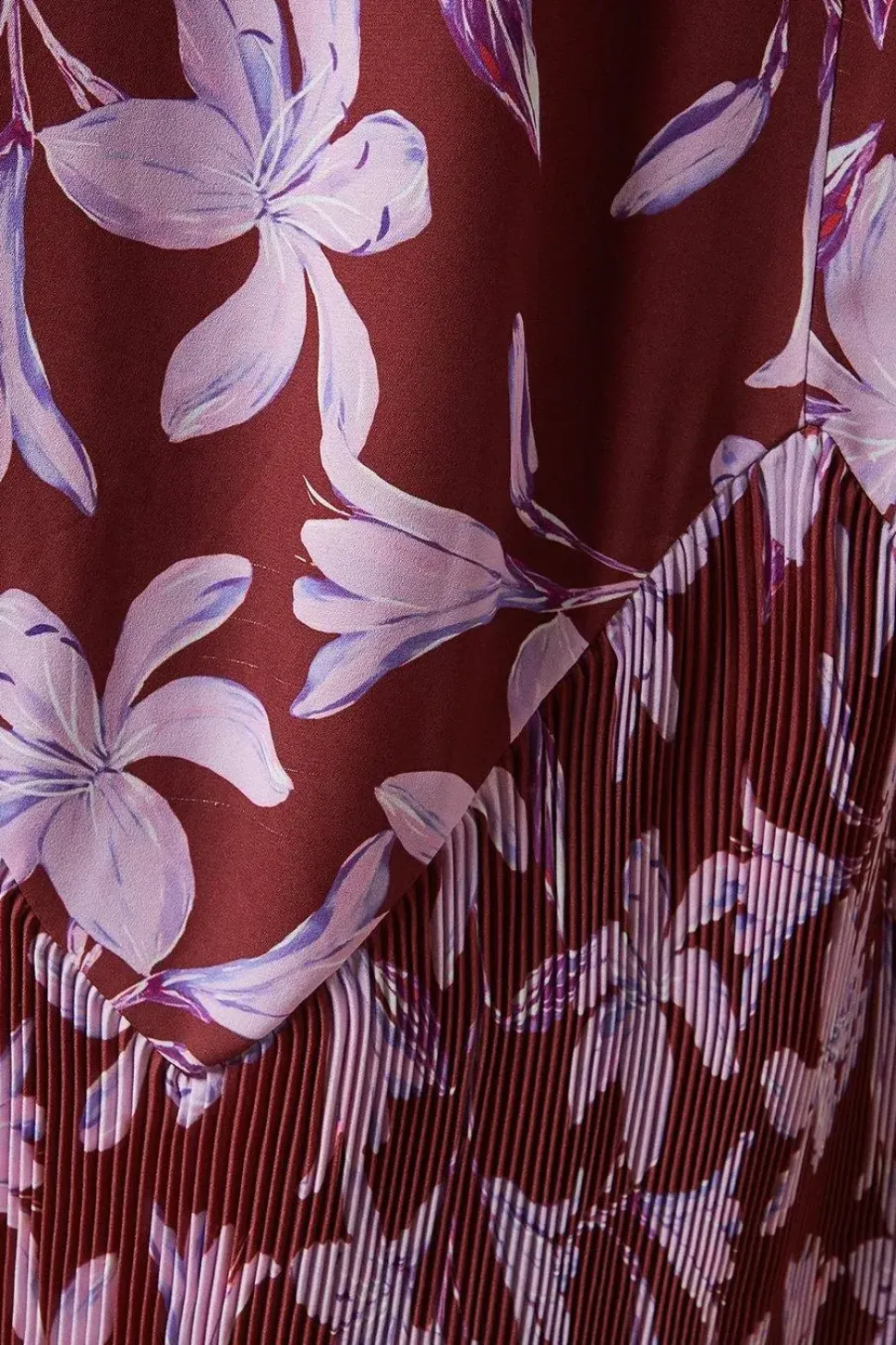 Floral Pleated Hem Fishtail Midaxi Dress