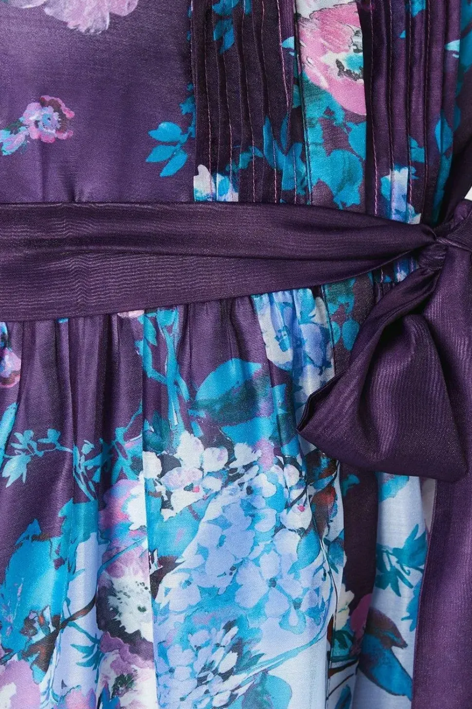 Floral Print Blouson Sleeve Shirt Wedding Guest Dress