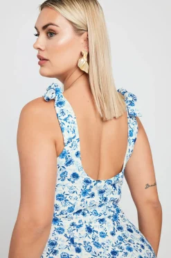 Floral Print Bow Strap Midaxi Dress