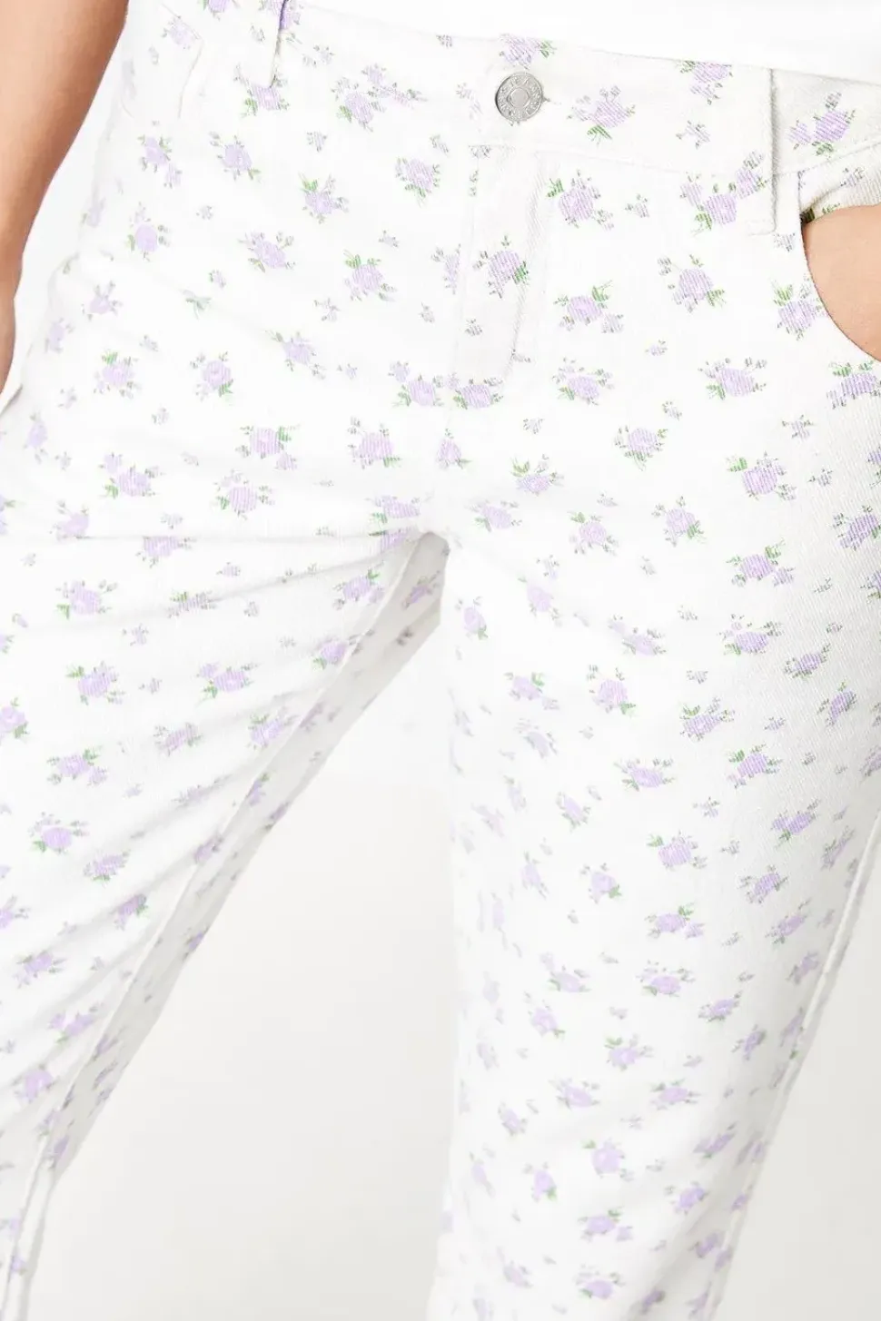 Floral Print Denim Jean