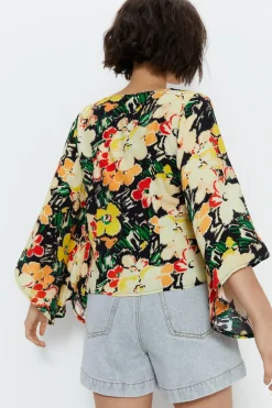 Floral Printed Button Through Blouse