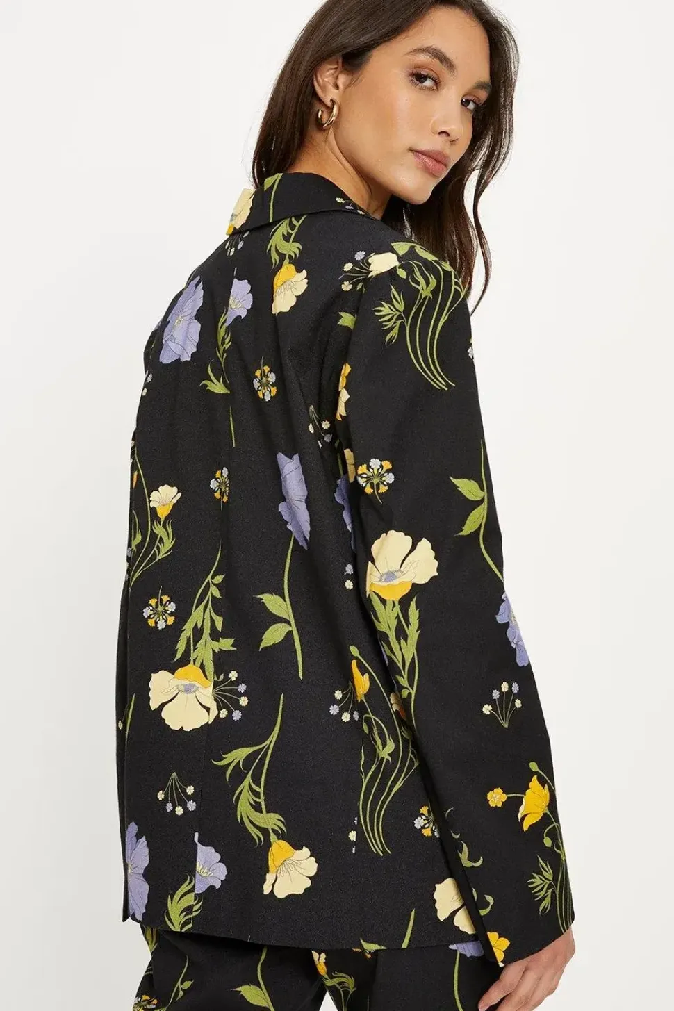 Floral Printed Cotton Blazer
