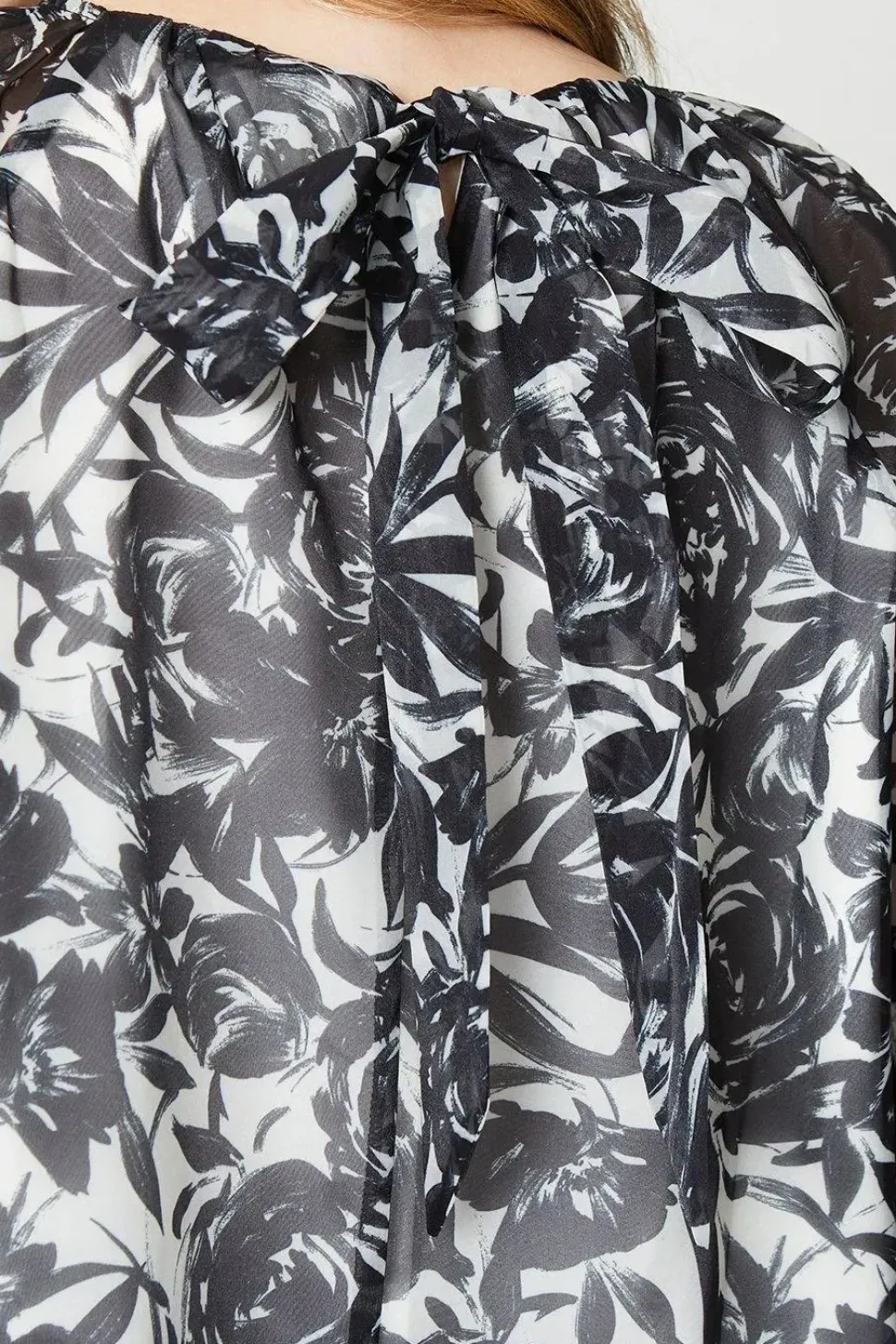 Floral Printed Organza Blouse
