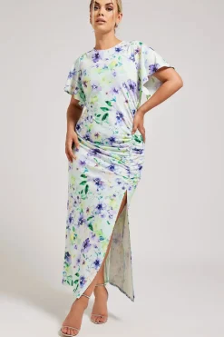 Floral Print Gathered Dress