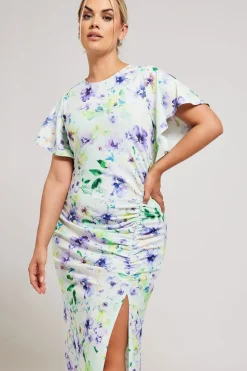 Floral Print Gathered Dress