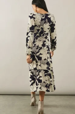 Floral Print Jersey Wrap Dress