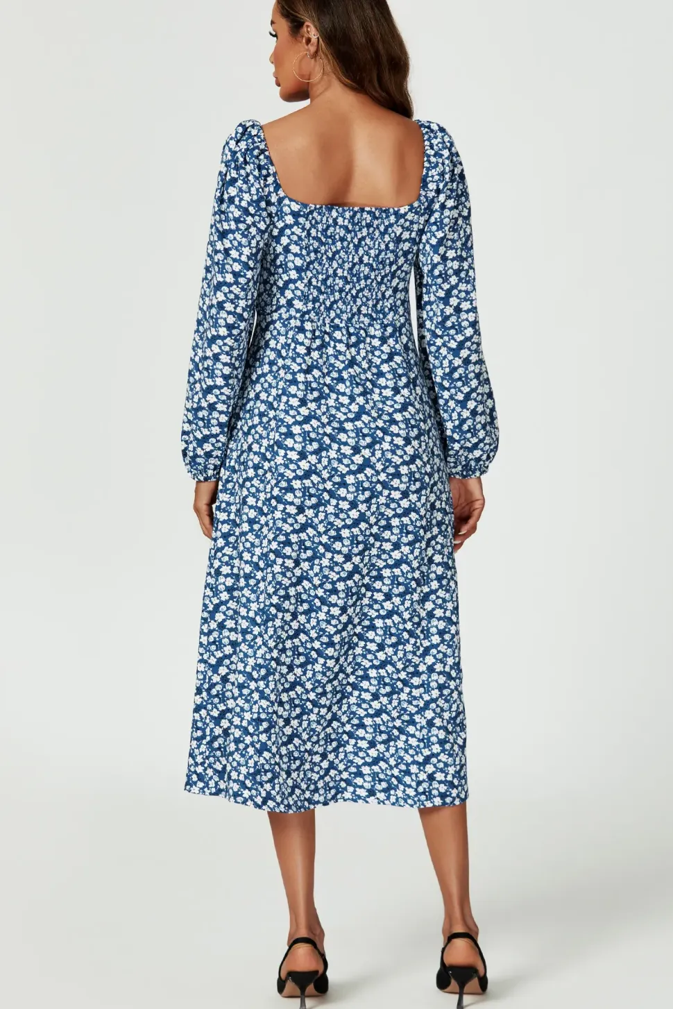 Floral Print Long Sleeve High Neck Top