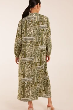 Floral Print Midi Shirt Dress