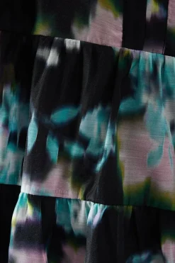 Floral Print Organza Smock Dress