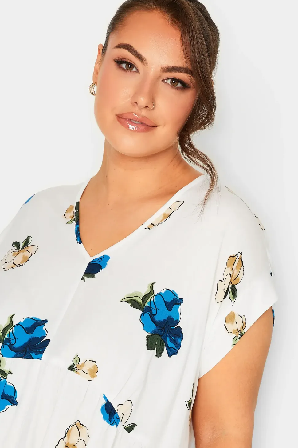 Floral Print Peplum Blouse