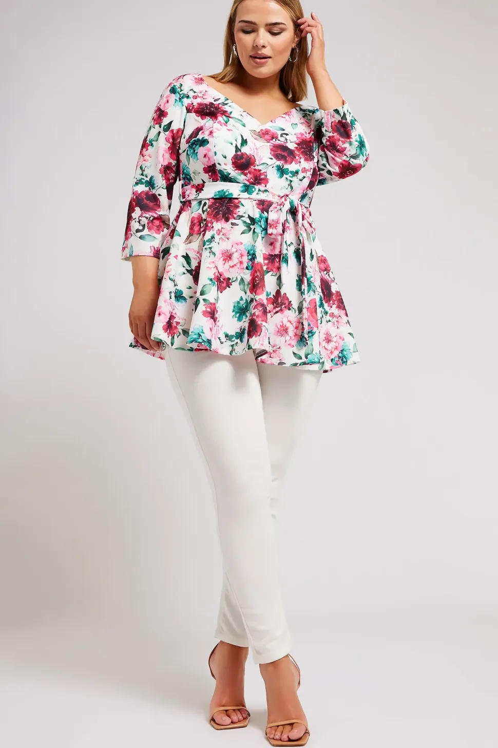 Floral Print Peplum Top