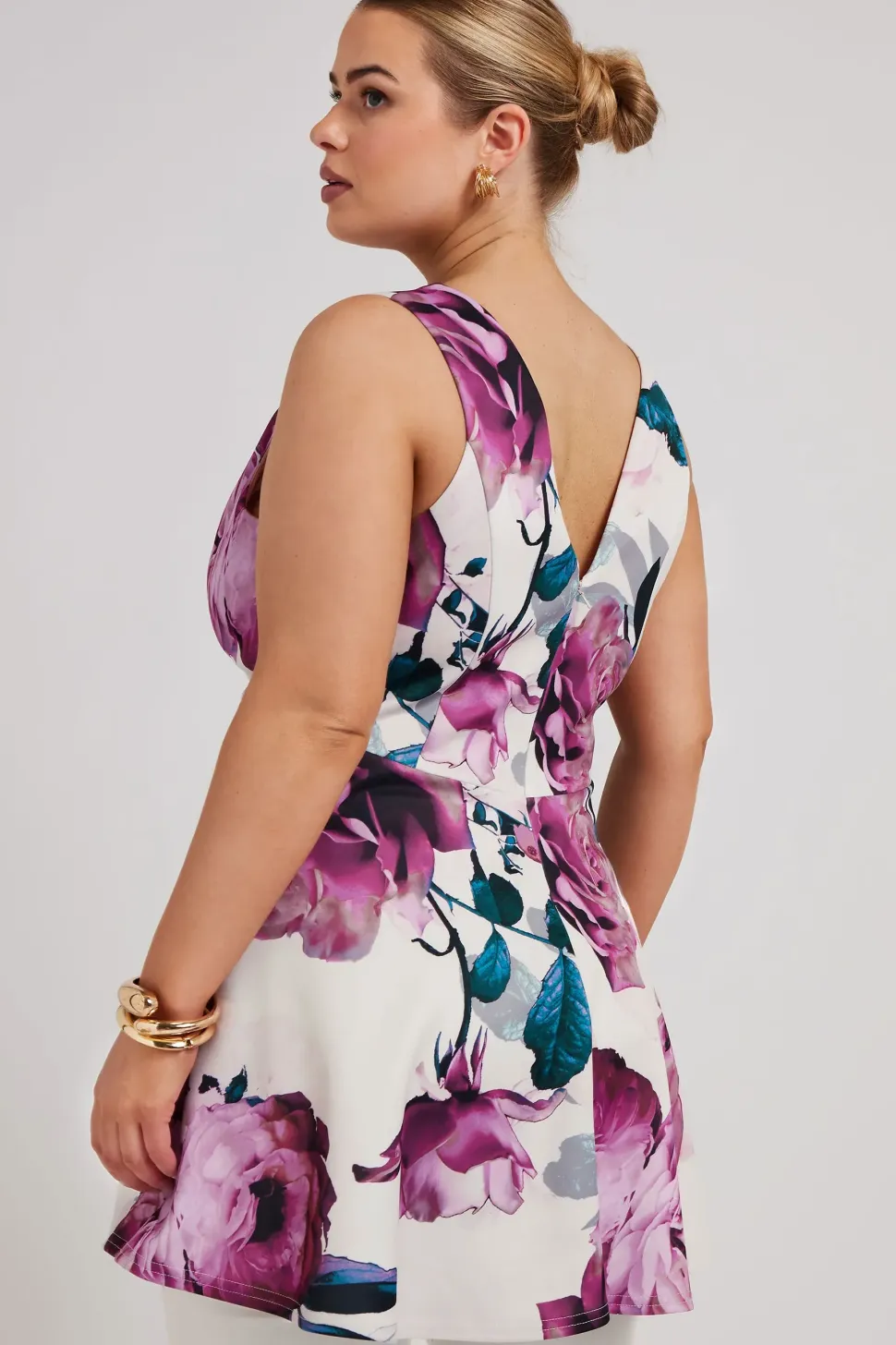 Floral Print Peplum Top