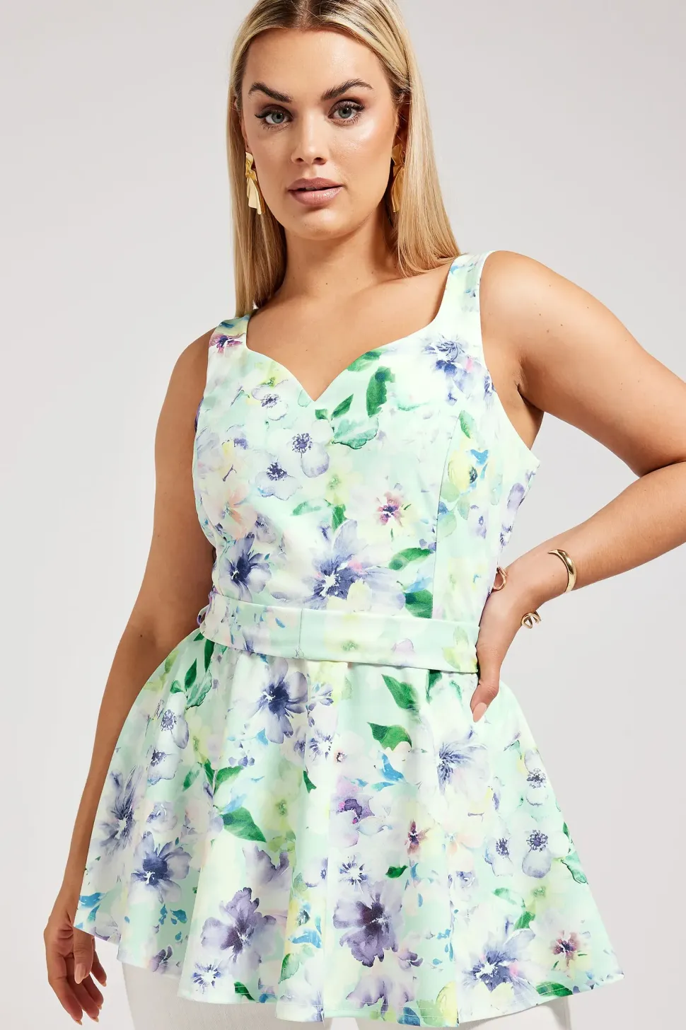 Floral Print Peplum Top