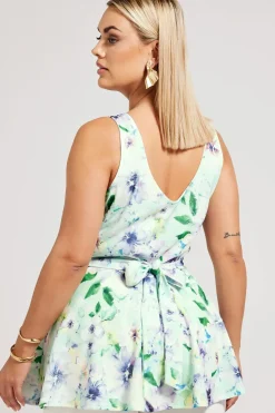 Floral Print Peplum Top