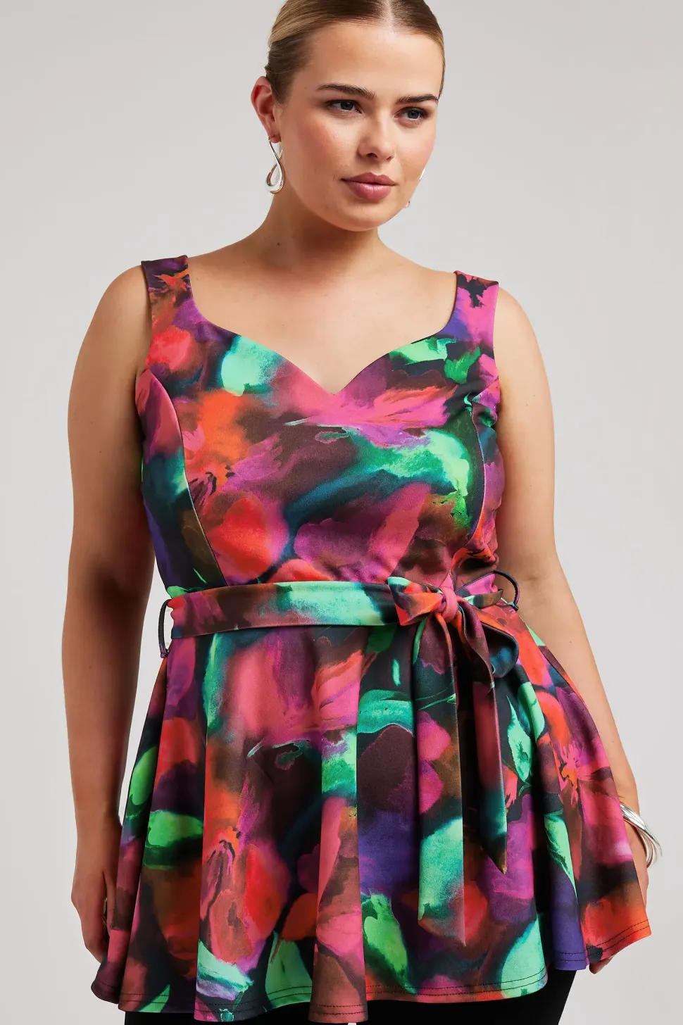 Floral Print Peplum Top