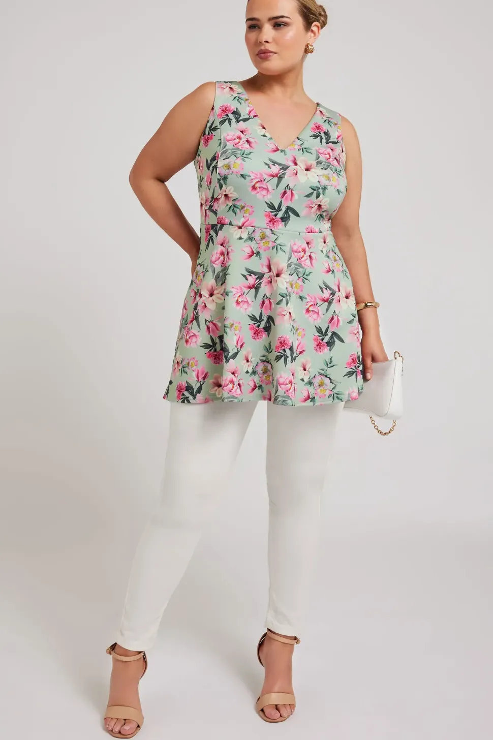 Floral Print Peplum Top