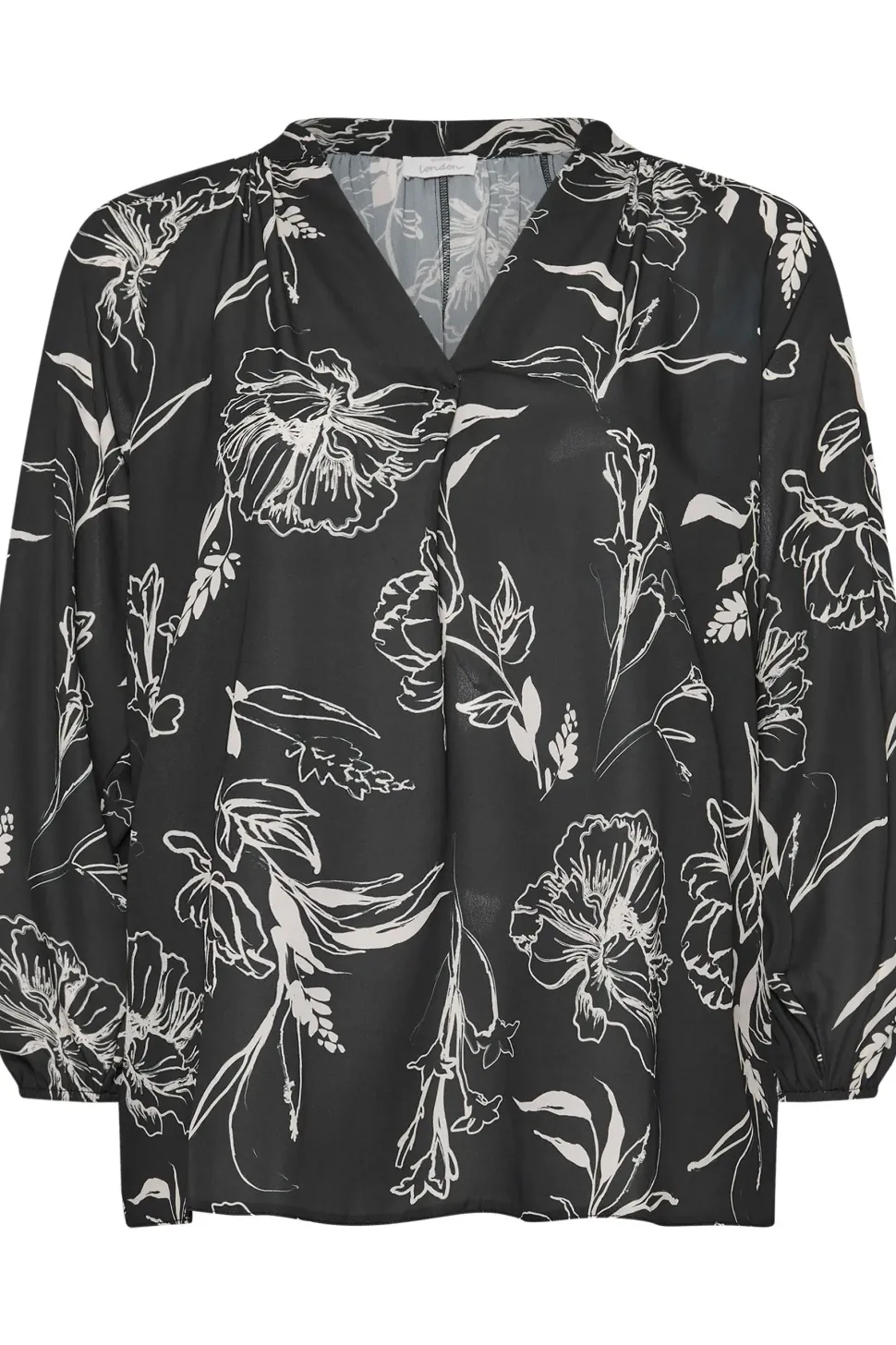 Floral Print Pleated Blouse