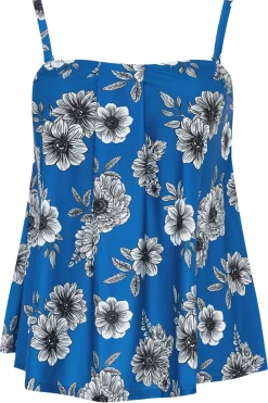 Floral Print Pleated Tankini