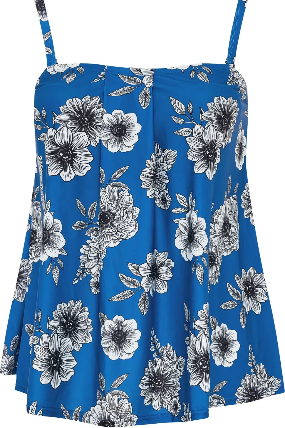 Floral Print Pleated Tankini