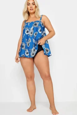 Floral Print Pleated Tankini