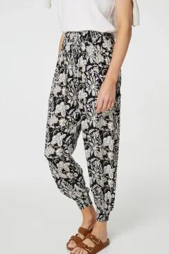 Floral Print Relaxed Harem Pants