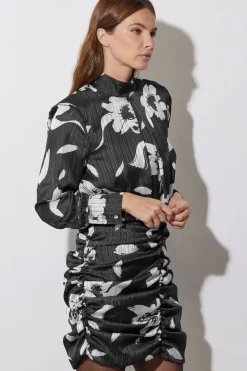 Floral Print Ruched Dress