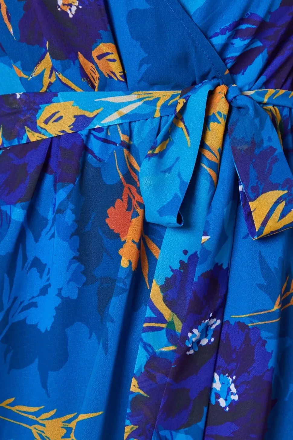FLORAL PRINT RUFFLE MIDI DRESS