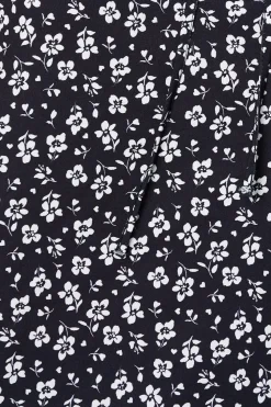 Floral Print Sweetheart Tie Front Blouse