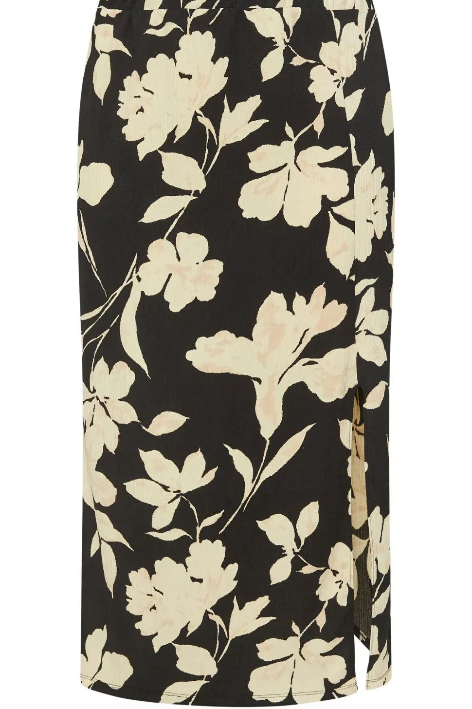 Floral Print Textured Maxi Skirt