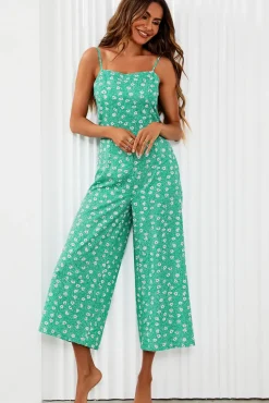 Floral Print Tie Back Culotte Jumpsuit