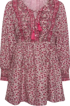 Floral Print Tie Neck Blouse