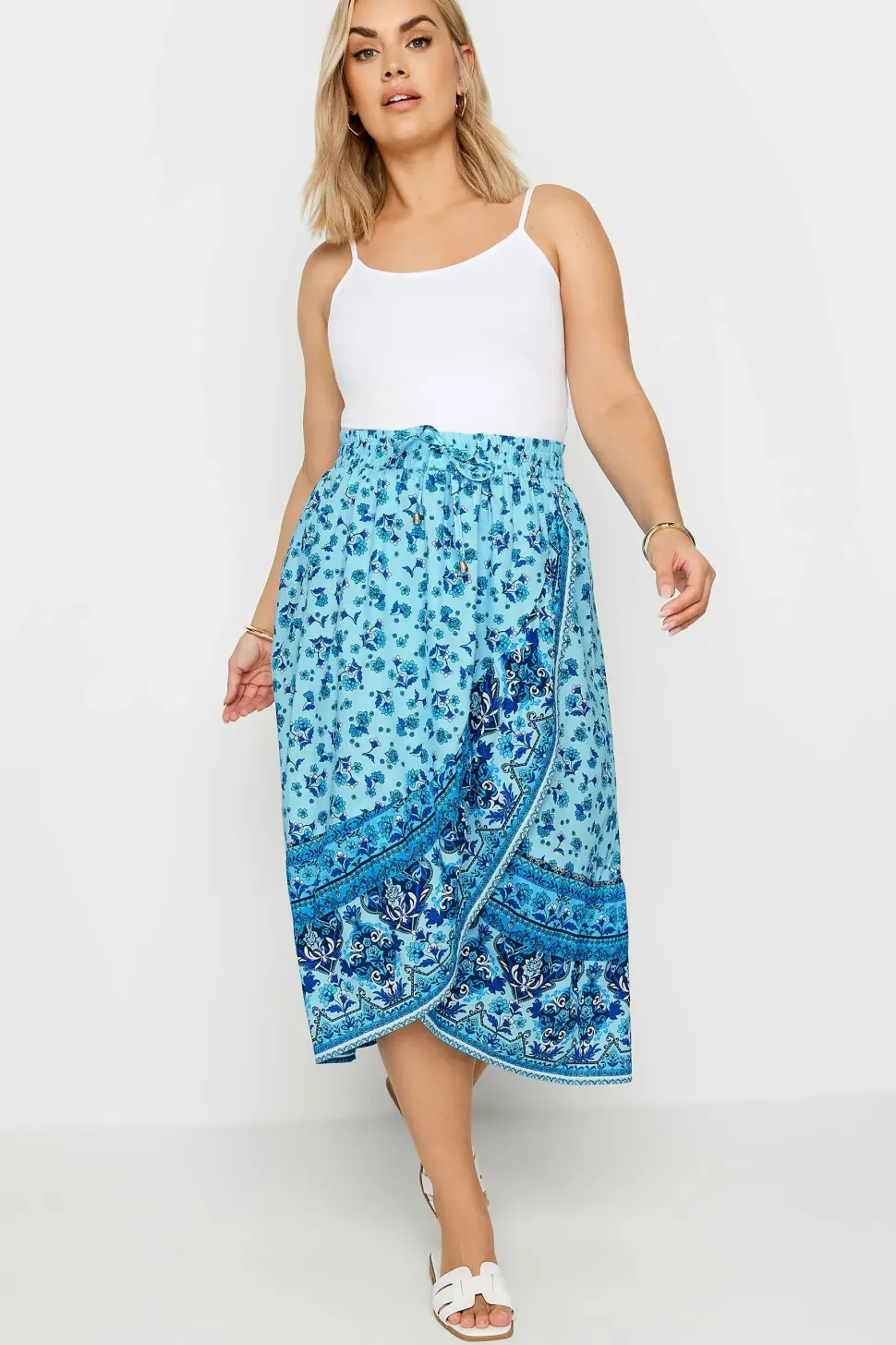 Floral Print Wrap Skirt