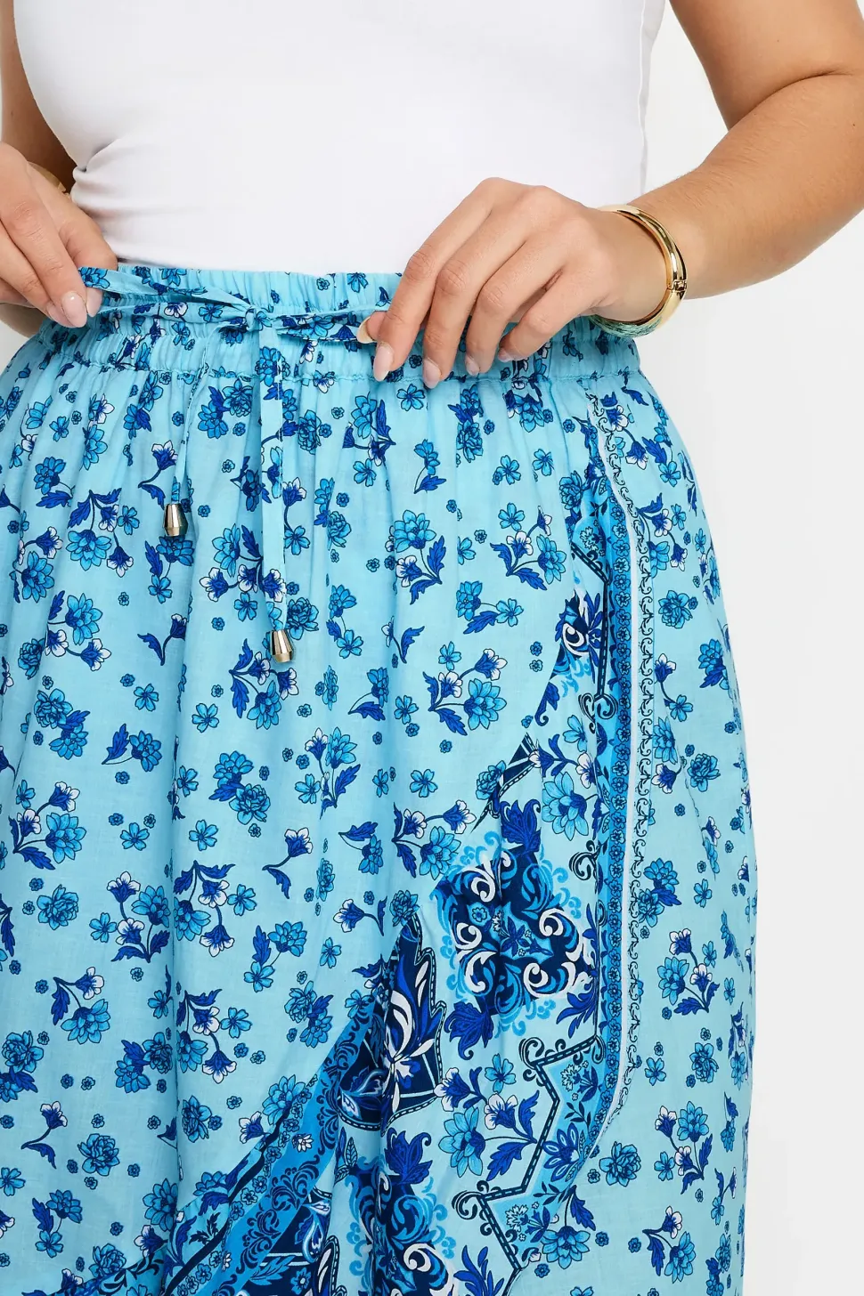 Floral Print Wrap Skirt
