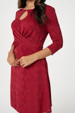 Floral Ruched Front Skater Dress