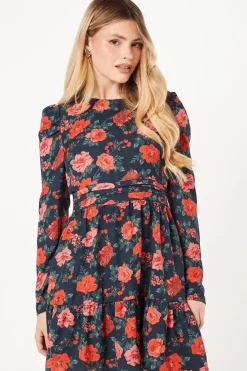 Floral Ruffle Hem Mini Dress