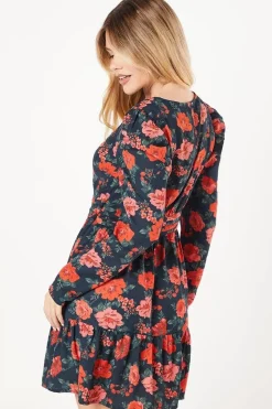 Floral Ruffle Hem Mini Dress