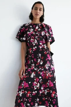 Floral Ruffle Midi Dress