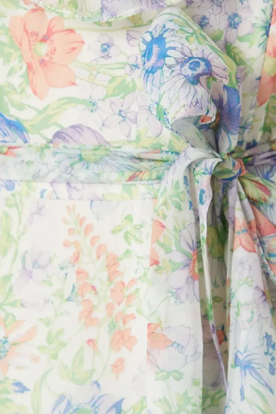 Floral Ruffle Organza Maxi Dress