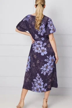 Floral Satin Midi Dress