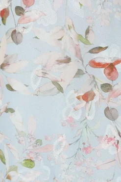 Floral Satin Ruffle Hem Midaxi Dress
