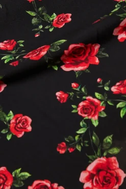 Floral Shirred Cuff Midi Dress