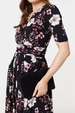 Floral 1/2 Sleeved Midi Dress