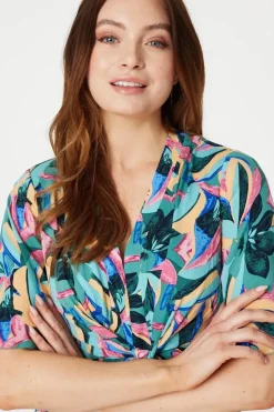 Floral Tie Front Midi Dress