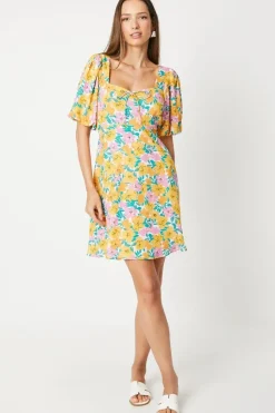 Floral Tie Front Mini Dress